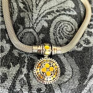 Magnetic clasp mesh chain choker 16”